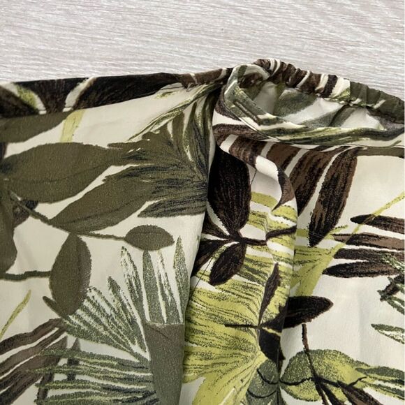 Vintage Chicos 100% Silk Wrap Skirt Tropical Leaves size 2 (large) - Picture 7 of 8